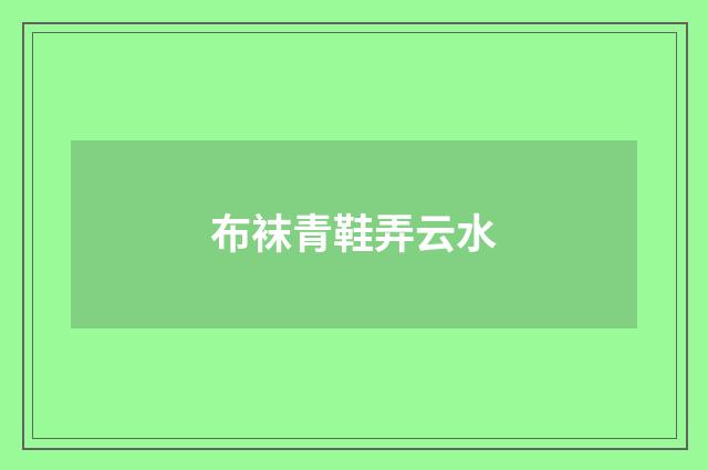 布袜青鞋弄云水
