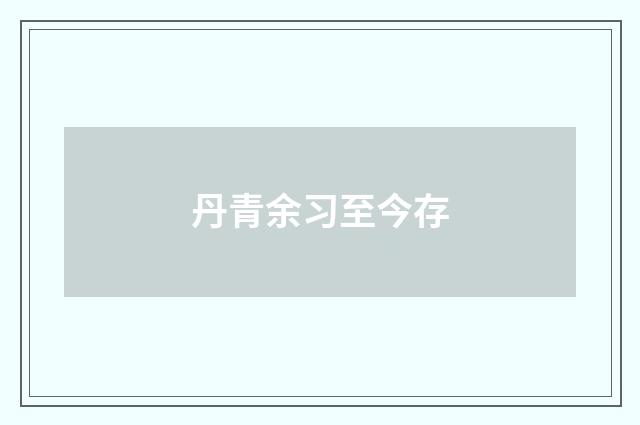 丹青余习至今存