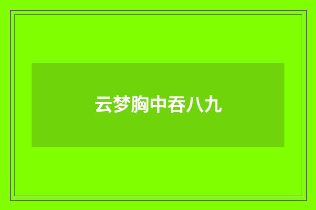 云梦胸中吞八九