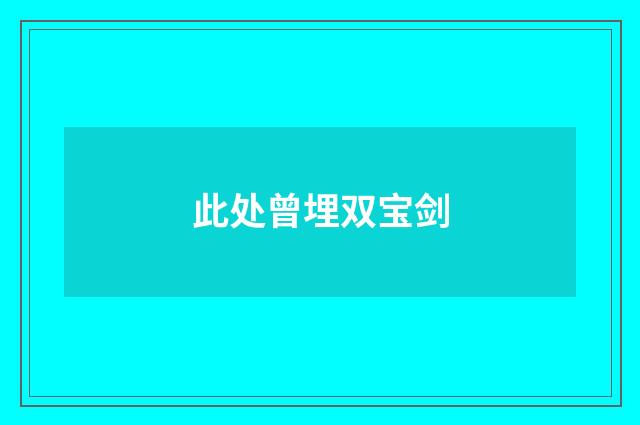 此处曾埋双宝剑