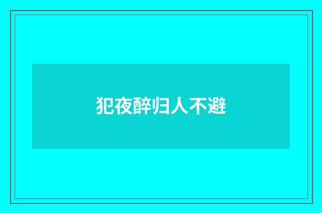 犯夜醉归人不避
