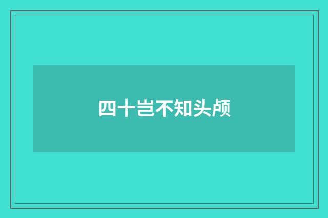 四十岂不知头颅