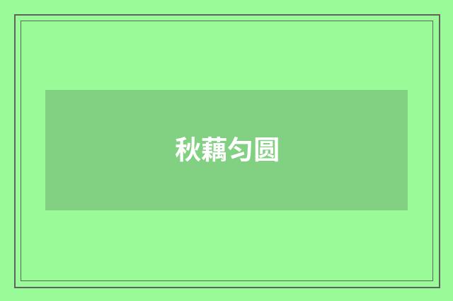秋藕匀圆