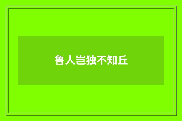 鲁人岂独不知丘