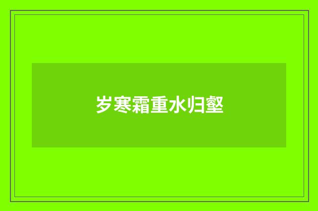 岁寒霜重水归壑