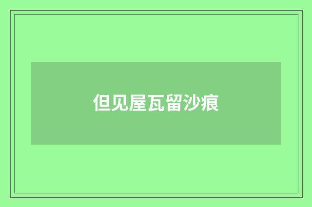 但见屋瓦留沙痕
