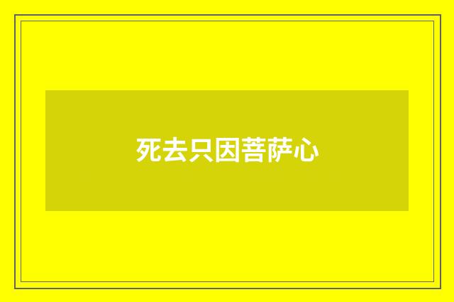 死去只因菩萨心