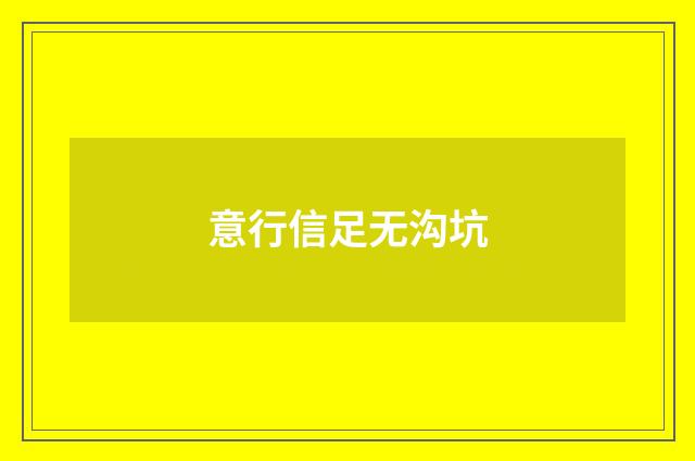意行信足无沟坑