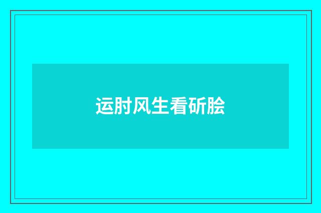 运肘风生看斫脍