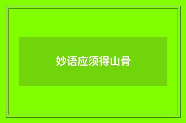 妙语应须得山骨