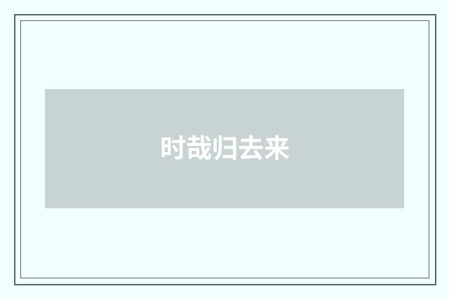 时哉归去来