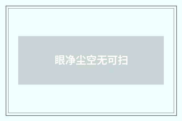 眼净尘空无可扫