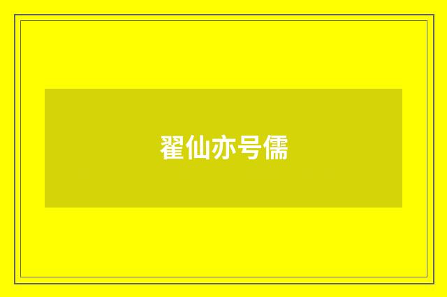 翟仙亦号儒
