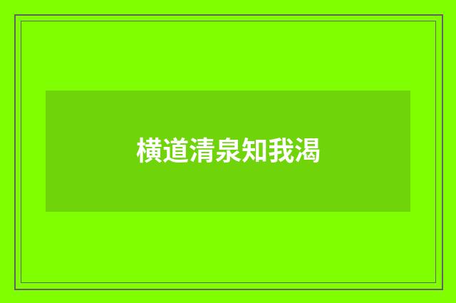横道清泉知我渴