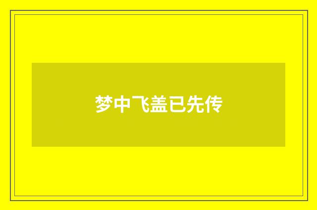 梦中飞盖已先传