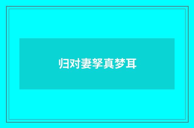 归对妻孥真梦耳