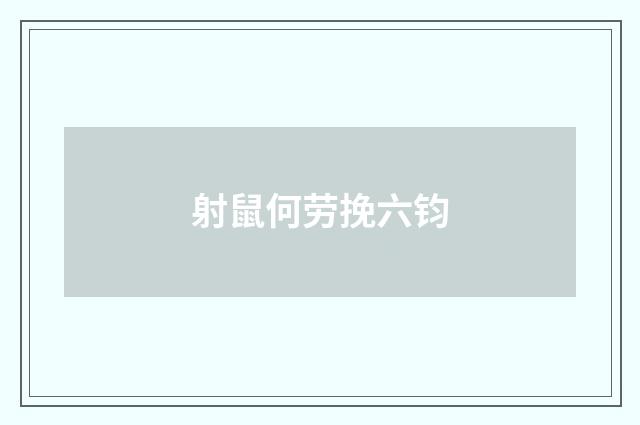 射鼠何劳挽六钧