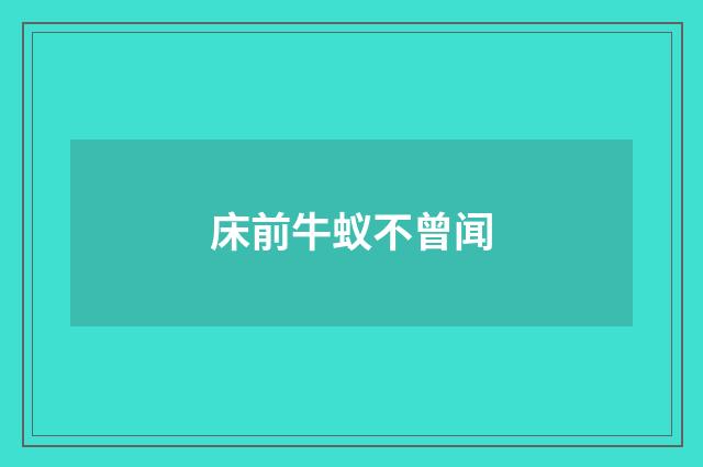 床前牛蚁不曾闻