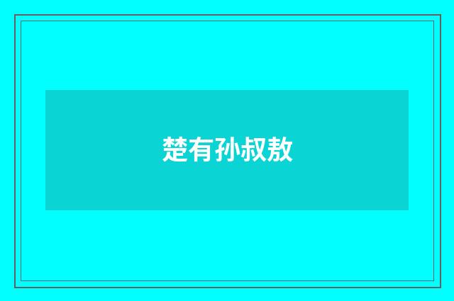 楚有孙叔敖