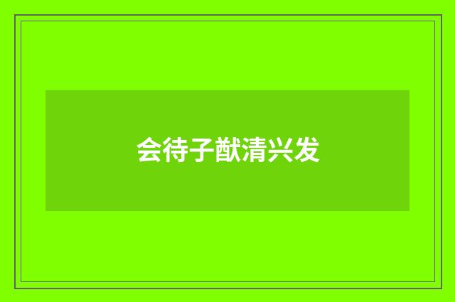 会待子猷清兴发