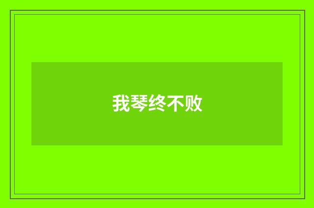 我琴终不败