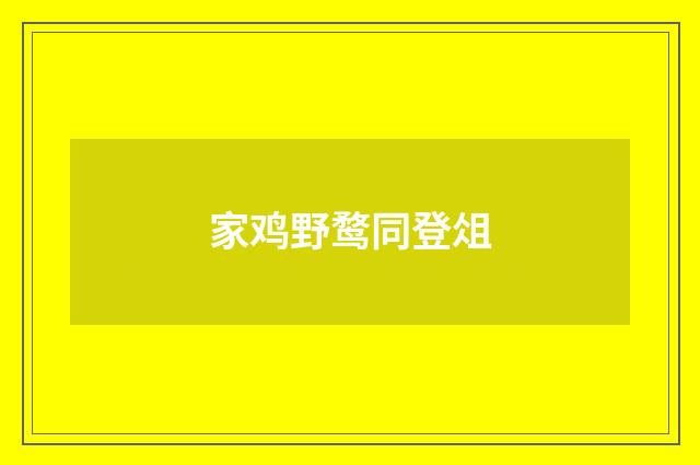 家鸡野鹜同登俎