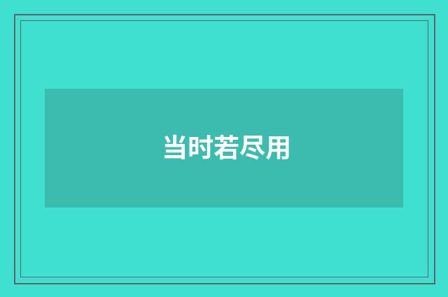当时若尽用
