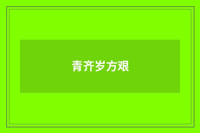 青齐岁方艰