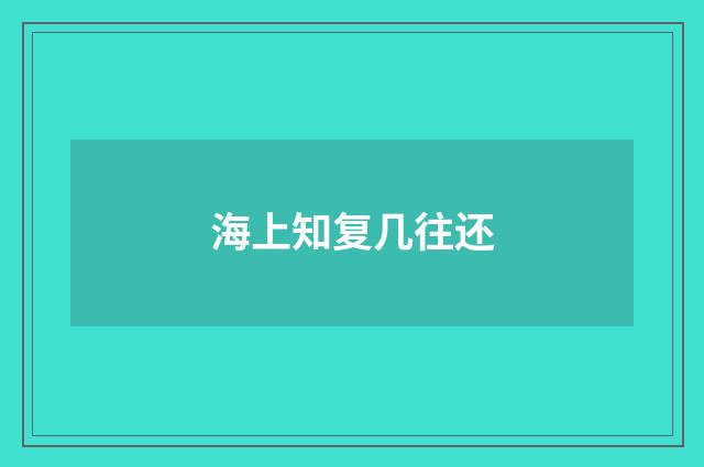 海上知复几往还