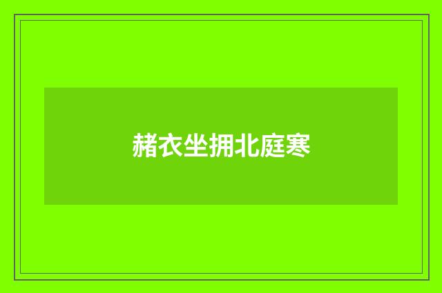 赭衣坐拥北庭寒