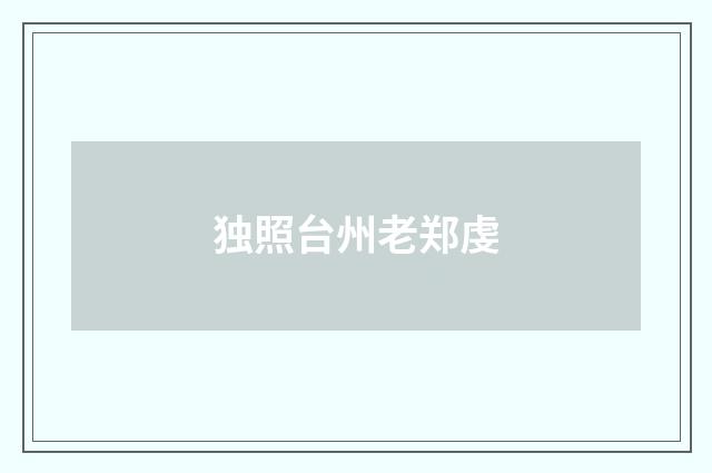 独照台州老郑虔