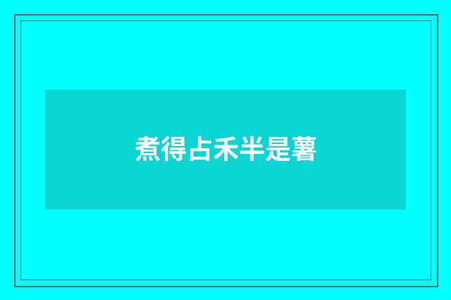 煮得占禾半是薯