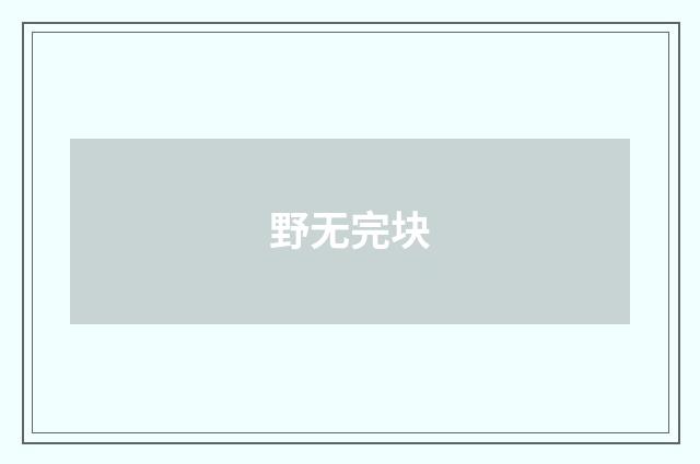 野无完块
