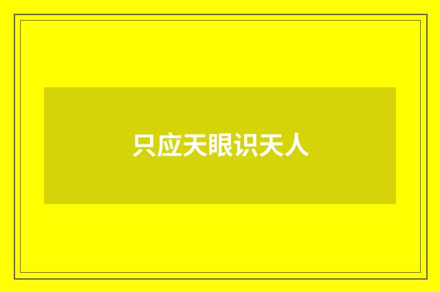只应天眼识天人
