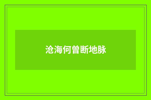沧海何曾断地脉