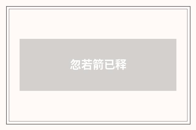 忽若箭已释