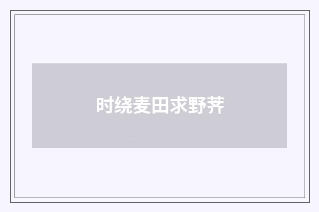 时绕麦田求野荠