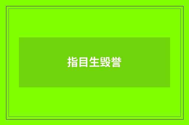 指目生毁誉