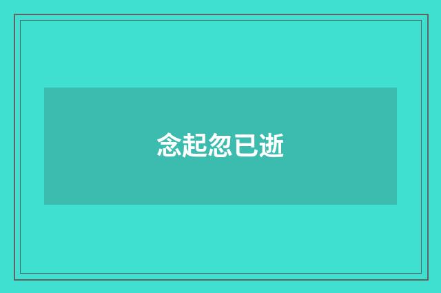 念起忽已逝