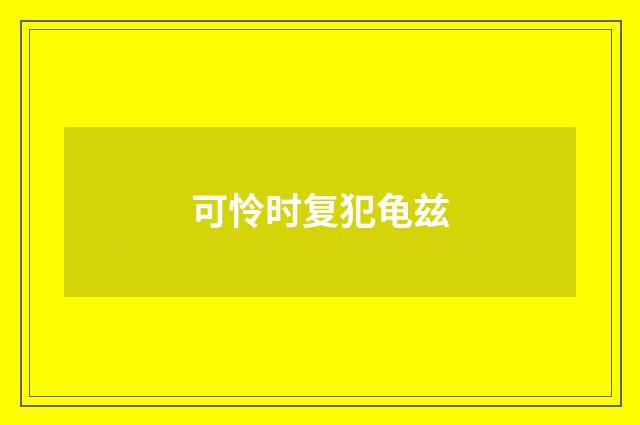 可怜时复犯龟兹