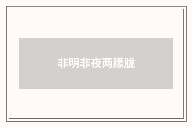 非明非夜两朦胧