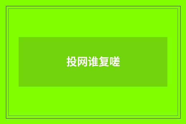 投网谁复嗟