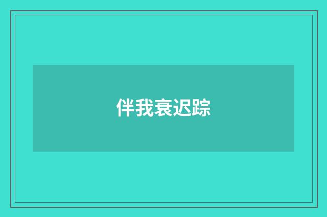 伴我衰迟踪