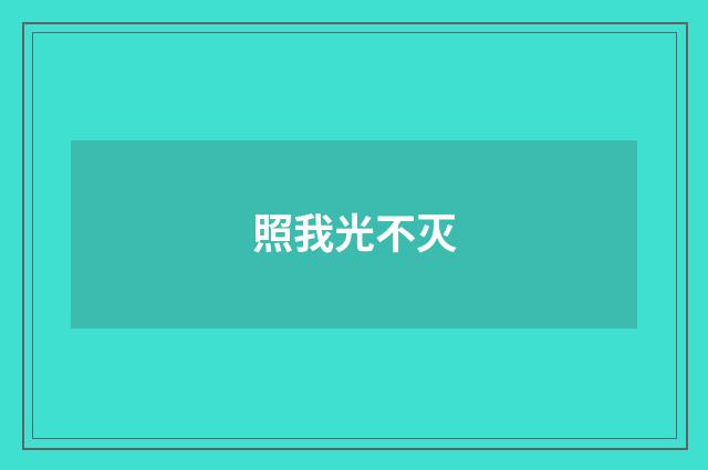 照我光不灭