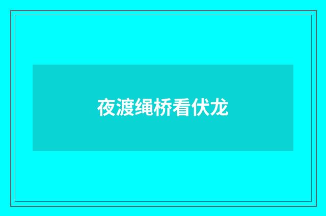 夜渡绳桥看伏龙