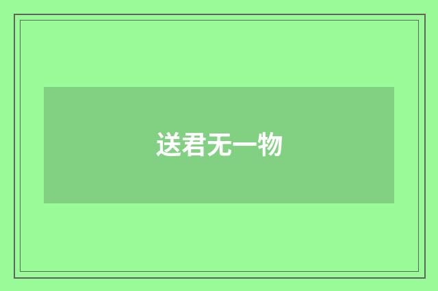 送君无一物