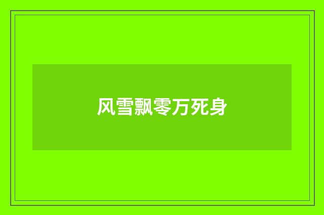 风雪飘零万死身