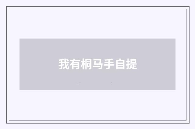 我有桐马手自提