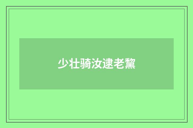 少壮骑汝逮老黧