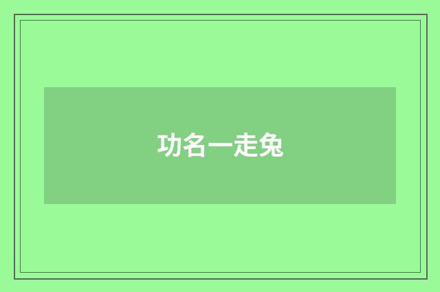 功名一走兔